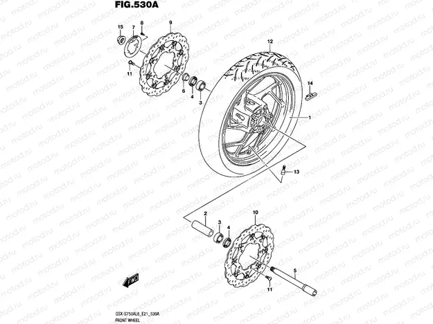 530A - FRONT WHEEL (GSX-S750AL8 E21)