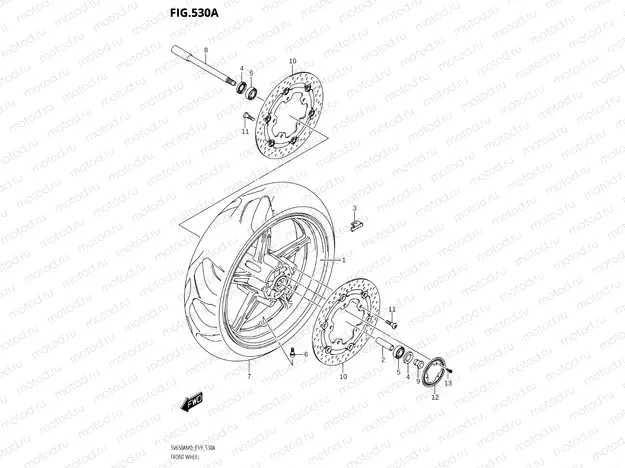 530A - FRONT WHEEL (SV650A,SV650AU)