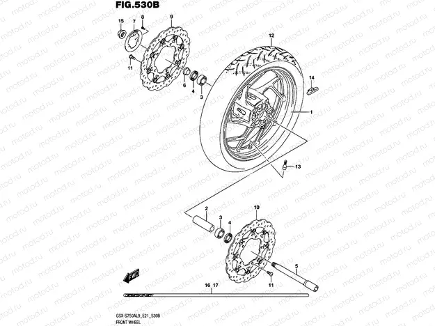 530B - FRONT WHEEL (GSX-S750YAL9 E21)