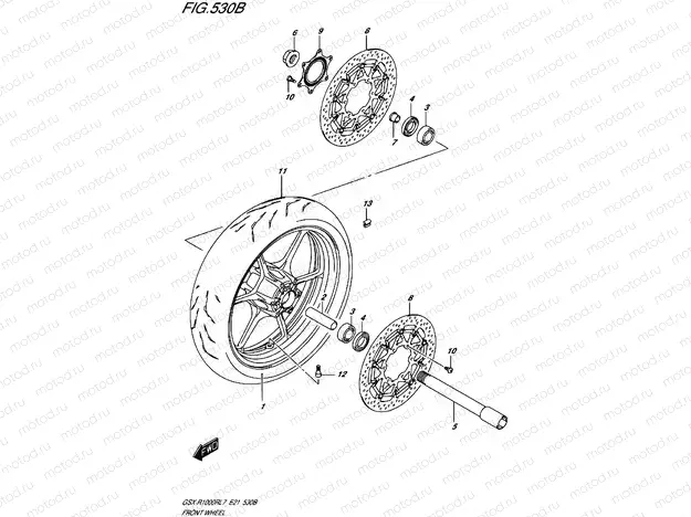 530B - FRONT WHEEL (GSXR1000RZL7 E21)