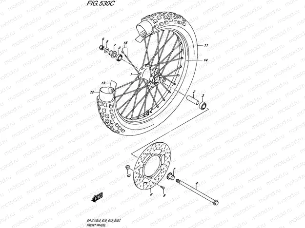 530C - FRONT WHEEL (DR-Z125LL5 E28)