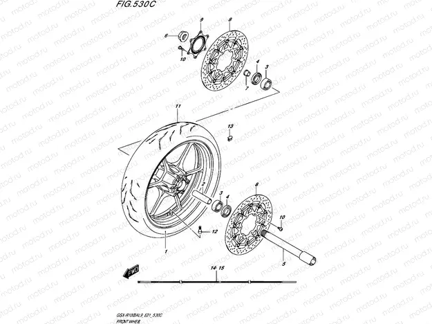 530C - FRONT WHEEL (GSX-R1000RA)