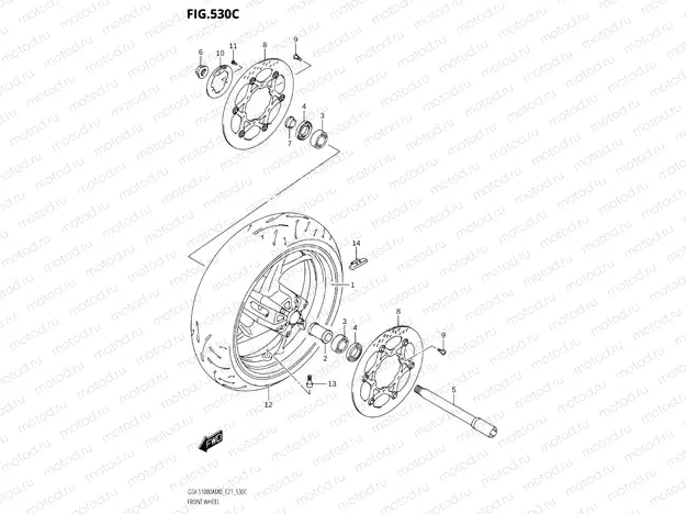 530C - FRONT WHEEL (GSX-S1000A,GSX-S1000AUF)