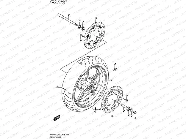 530C - FRONT WHEEL (SFV650L5 E33)