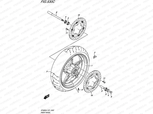 530C - FRONT WHEEL (SFV650UL5 E21)