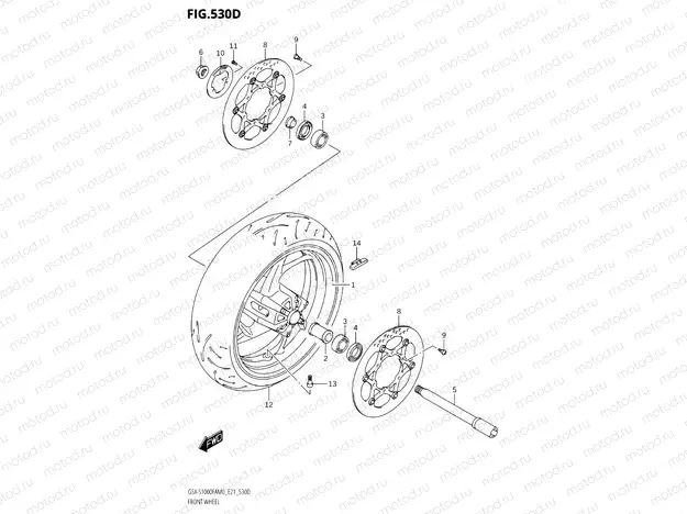 530D - FRONT WHEEL (GSX-S1000FZA,GSX-S1000FZAUF:E21)