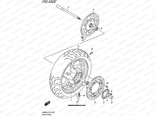 530E - FRONT WHEEL (AN400ZAL6 E19)