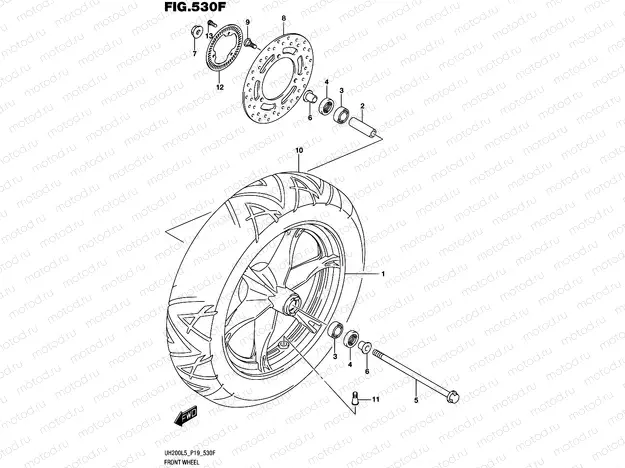 530F - FRONT WHEEL (UH200AL5 P19)