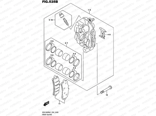 535B - FRONT CALIPER (GSX1300RAL7 E19)