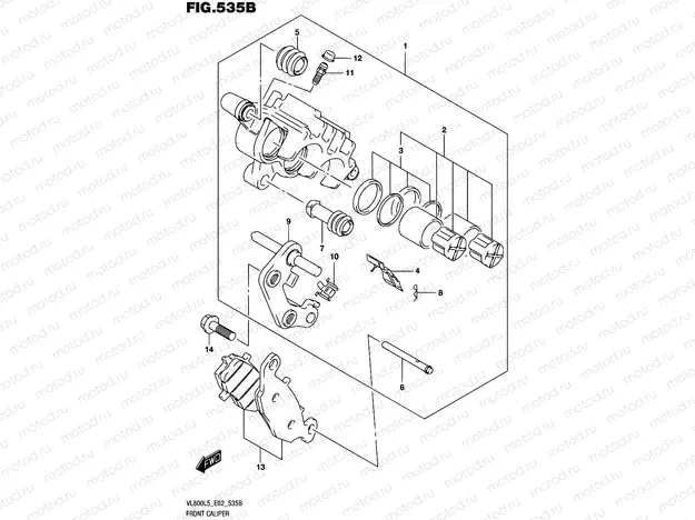 535B - FRONT CALIPER (VL800L5 E19)