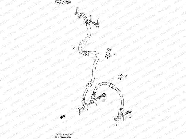 536A - FRONT BRAKE HOSE (GSR750ZL4 E21)