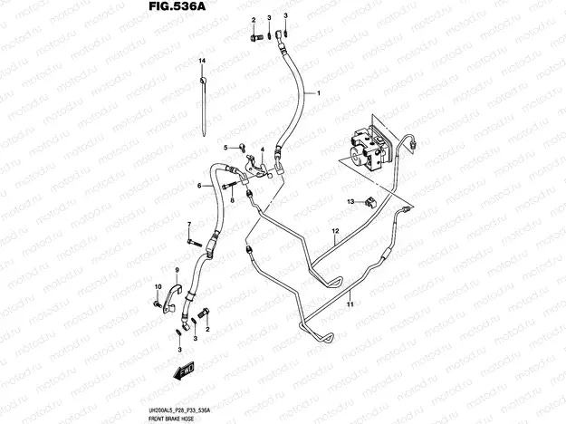 536A - FRONT BRAKE HOSE (UH200AL5 P28)