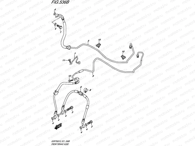 536B - FRONT BRAKE HOSE (GSR750ZAL5 E21)