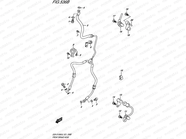536B - FRONT BRAKE HOSE (GSX-S1000UFL6 E21)