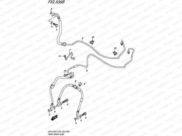 536B - FRONT BRAKE HOSE (GSX-S750AL5 E28)