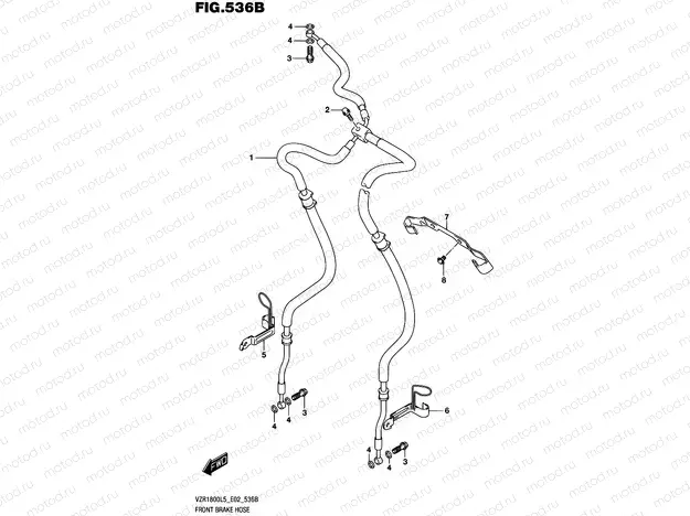 536B - FRONT BRAKE HOSE (VZR1800L5 E19)