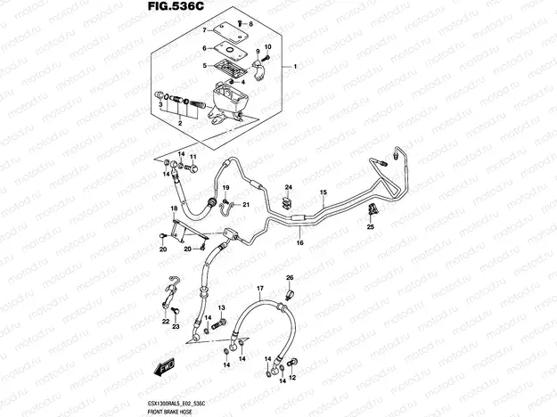 536C - FRONT BRAKE HOSE (GSX1300RAUFL5 E19)