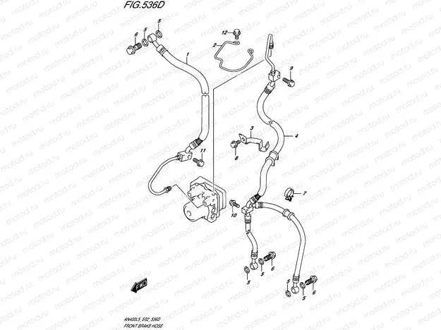 536D - FRONT BRAKE HOSE (AN400ZAL5 E02)