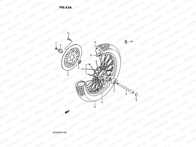 53A - FRONT WHEEL (MODEL J/K/L/M)