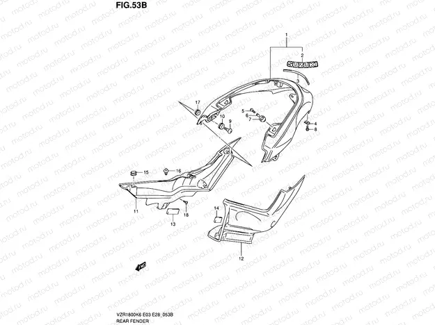 53B - REAR FENDER (VZR1800K8/NK8)