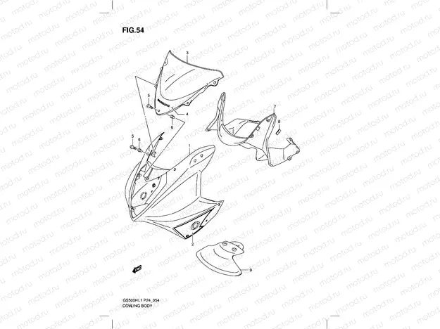 54 - COWLING BODY (GS500FH)