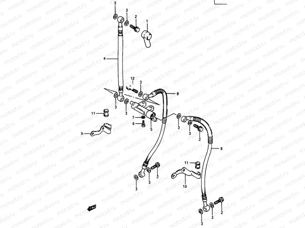 54 - FRONT BRAKE HOSE (GSX750ESF/EFF/ESG)