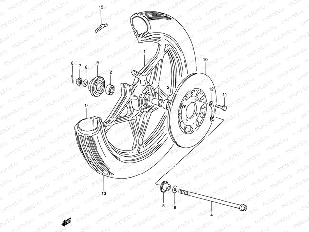 54 - FRONT WHEEL (SEE NOTE)