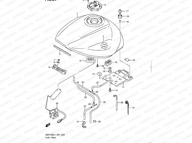54 - FUEL TANK (GSF1250L1 E21)