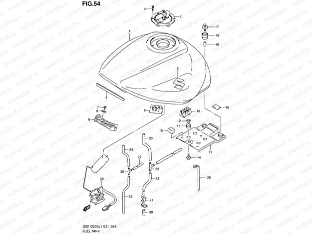 54 - FUEL TANK (GSF1250SAL1 E24)