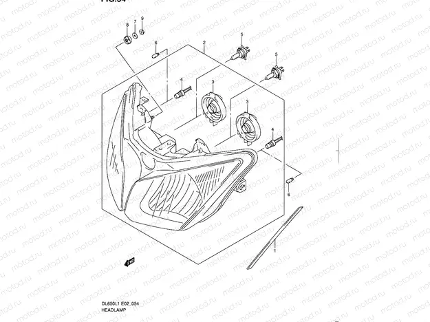 54 - HEADLAMP (DL650AL1 E02)