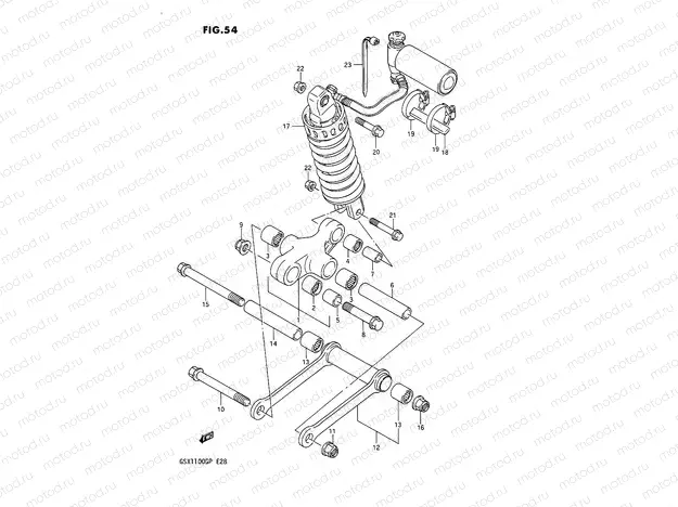 54 - REAR CUSHION LEVER (MODEL M)