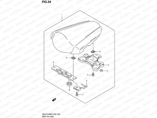 54 - SEAT TAIL BOX (GSX-R1000K7 E02,E19,U2E19,E24,E51,P37)