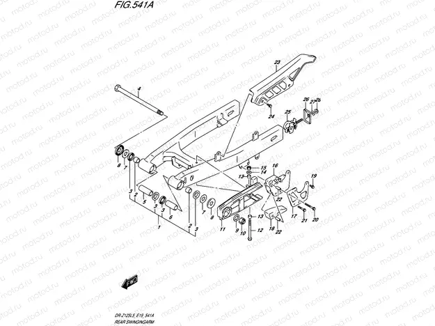 541A - REAR SWINGINGARM (DR-Z125L5 E19)