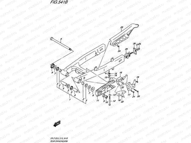 541B - REAR SWINGINGARM (DR-Z125LL5 E19)