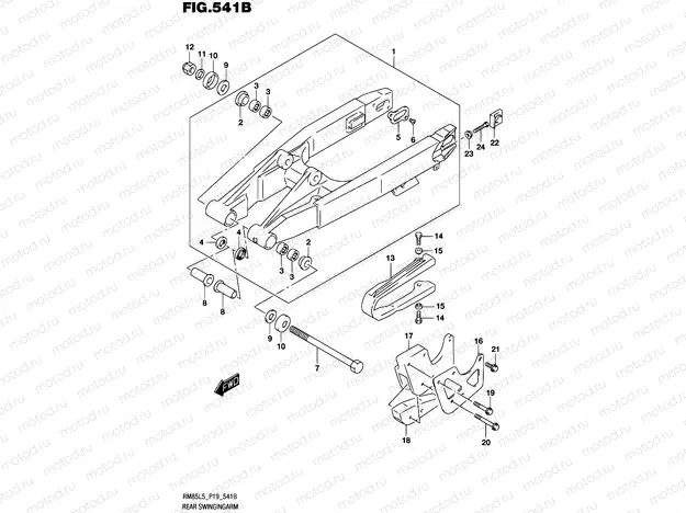 541B - REAR SWINGINGARM (RM85LL5 P19)