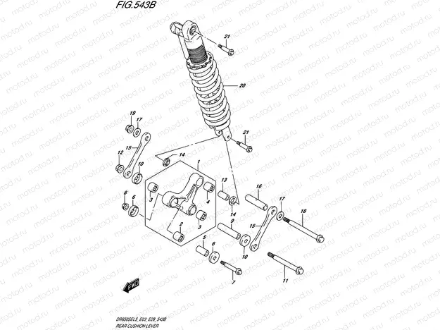 543B - REAR CUSHION LEVER (DR650SEL5 E28)