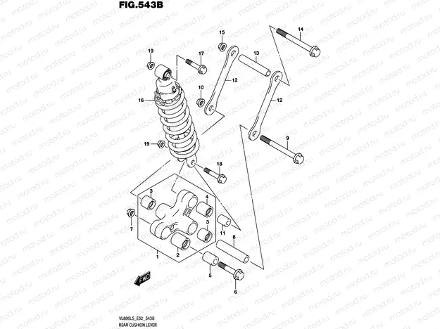 543B - REAR CUSHION LEVER (VL800L5 E19)