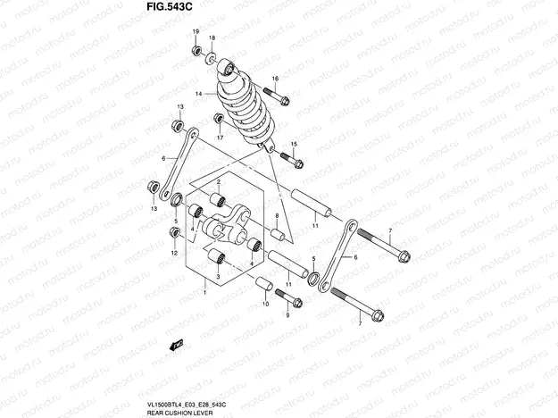 543C - REAR CUSHION LEVER (VL1500BTL4 E33)