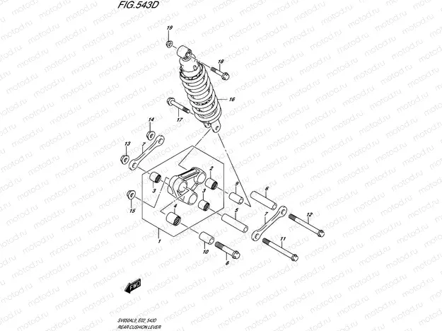 543D - REAR CUSHION LEVER (SV650XAL9 E19)