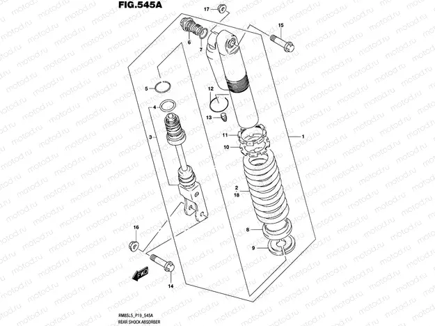 545A - REAR SHOCK ABSORBER (RM85L5 P19)