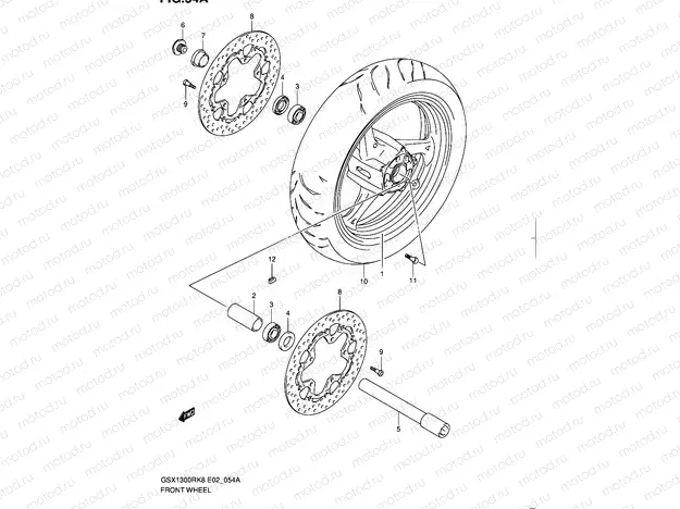 54A - FRONT WHEEL (MODEL L0)