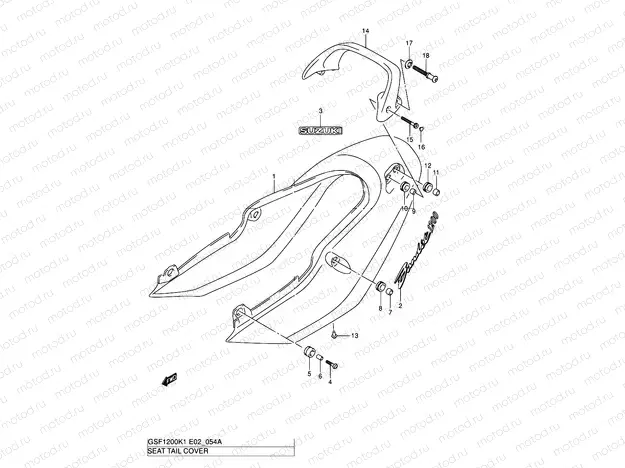 54A - SEAT TAIL COVER (GSF1200K2)