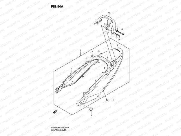 54A - SEAT TAIL COVER (GSF650SK6/SUK6/SAK6/SUAK6)