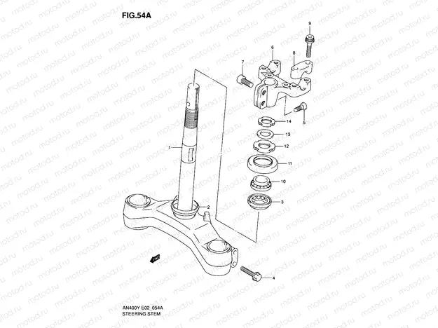 54A - STEERING STEM (MODEL Y)