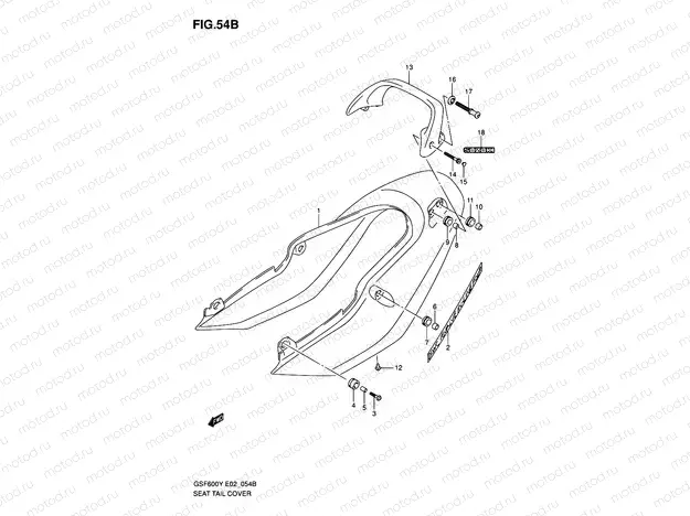 54B - SEAT TAIL COVER (GSF600SK1/SUK1)