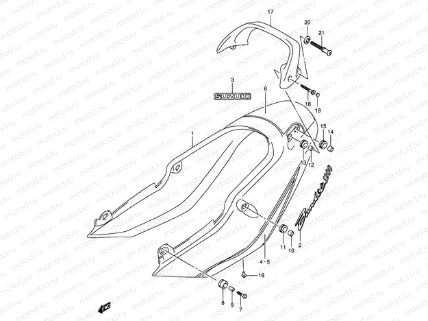 54D - SEAT TAIL COVER (GSF1200ZK4)