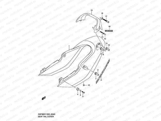 54D - SEAT TAIL COVER (GSF600SK2/SUK2)