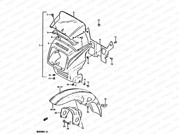 55 - COVER HEADLAMP - FRONT FENDER (MODEL D)