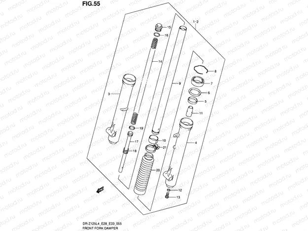 55 - FRONT FORK DAMPER (DR-Z125L4 E33)