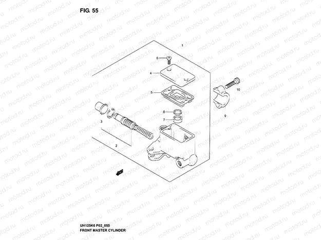 55 - FRONT MASTER CYLINDER (MODEL K2/K3)